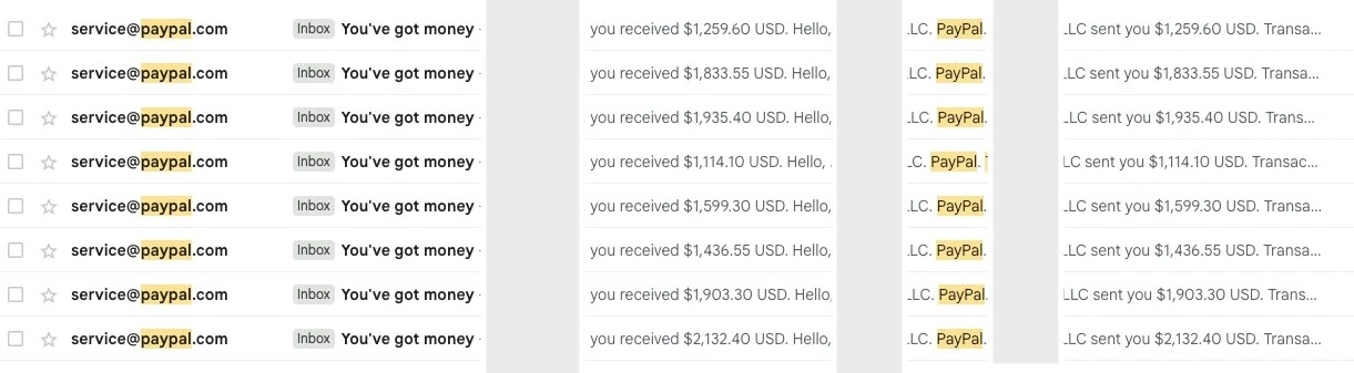 Bank of America Zelle deposits from monthly affiliate income